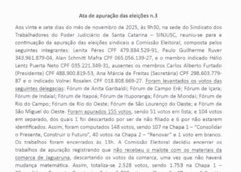 Publicada a ata de apuração das eleições n.3