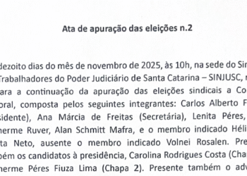 Publicada a ata de apuração das Eleições n°2